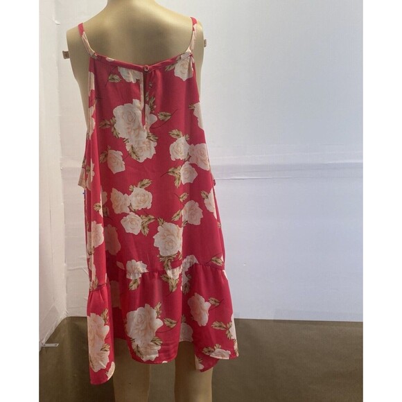 Torrid Blouse Pink Floral Roses Chiffon Straps Sleeveless Wome  Sz 4 Top Spring - Picture 2 of 15